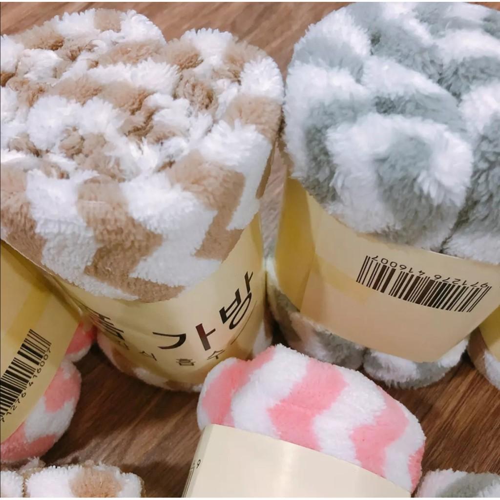 Khăn Mặt Lông Cừu Xuất Hàn Vân Kẻ Sọc