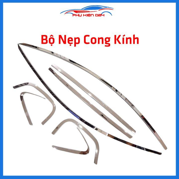 Bộ nẹp viền chân kính cong kính Wigo Inox sáng bóng chuẩn form xe