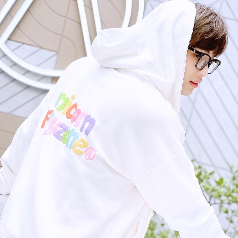 UPZ Áo Khoác Hoodie Dây Kéo In Unicorn Play Zone Chữ Bảy Màu (Trắng)