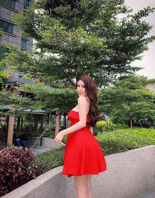 Đầm xòe cúp ngực cột nơ eo