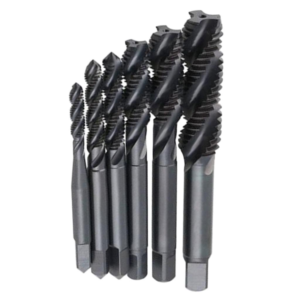 Woodworking Hole Bit HSS Screw Hand Tap Spiral Screw Thread Drill Bit - 5pcs