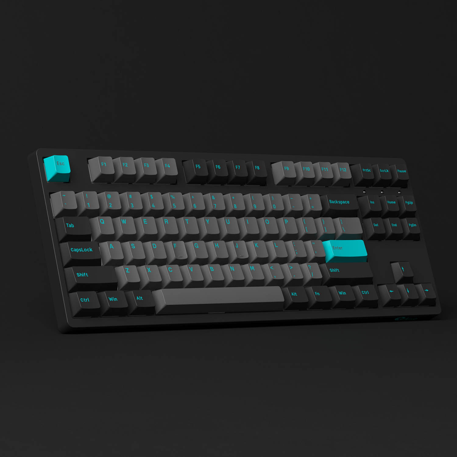 Bàn phím cơ AKKO 3087 Plus Black &amp; Cyan (Foam tiêu âm / AKKO CS switch) - Hàng chính hãng