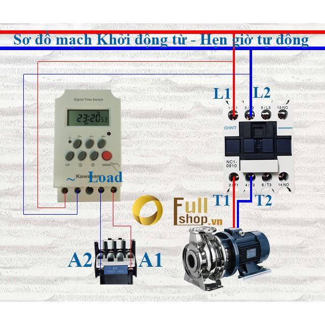 Bộ công tắc hẹn giờ KG316 T-II và Contactor công suất lớn 25A/220V