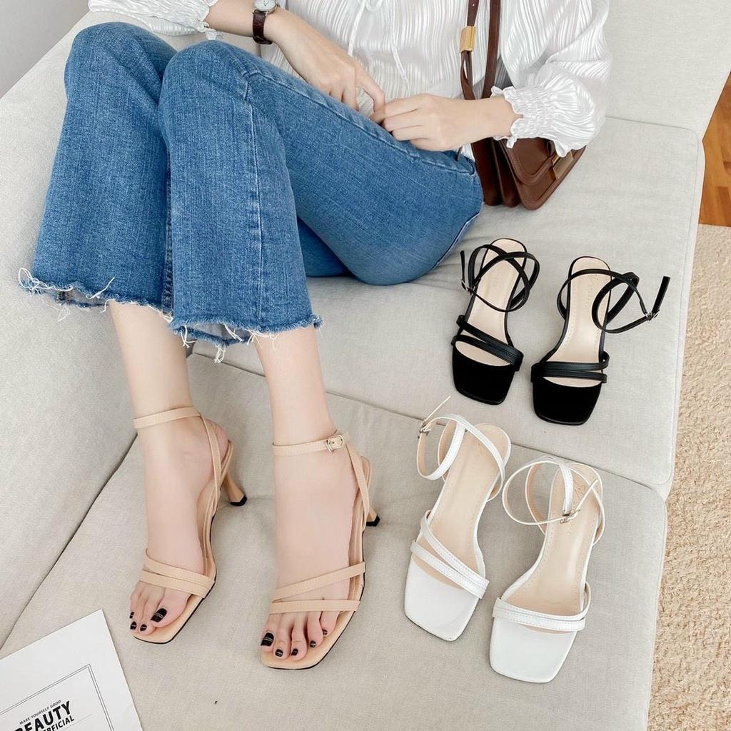 SANDAL DA MỊN DÂY VÁT GÓT NHỌN - 7P