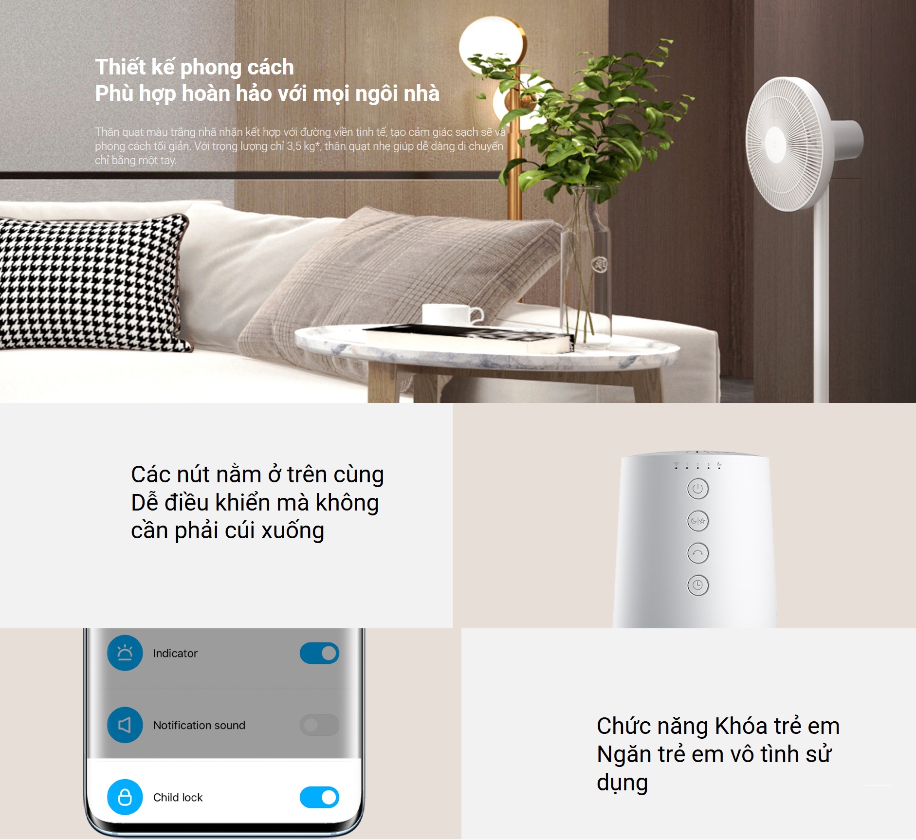 Quạt Thông Minh Xiaomi Mi Smart Standing Fan 2 Lite EU | Điều Khiển Thông Minh Bằng Giọng Nói | Hàng Chính Hãng