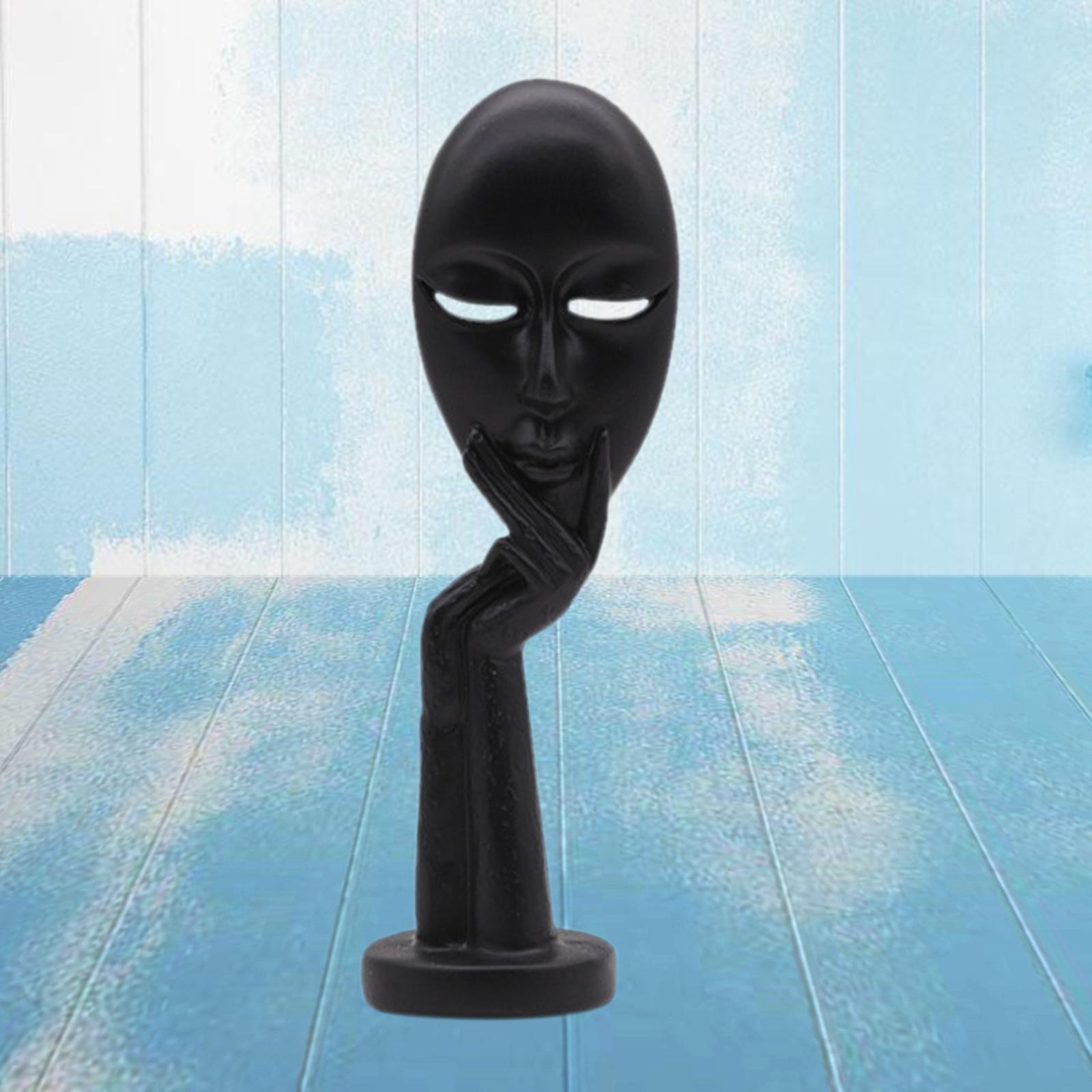 2pcs Modern Art Abstract Thinker Face Sculpture Statue Figurine Head Ornament