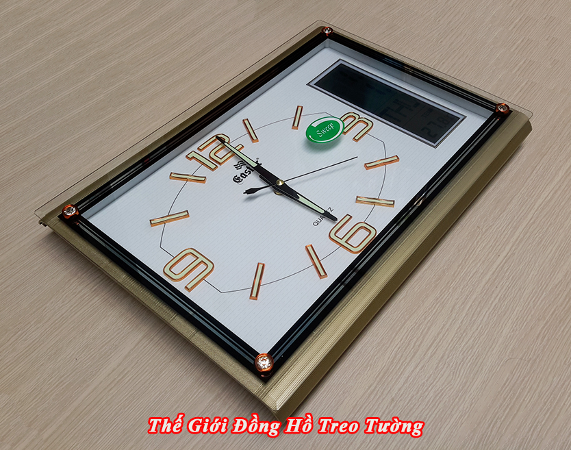 Đồng hồ EASTAR KIM TRÔI DẠ QUANG Có NHẠC GÕ Báo Giờ - LỊCH VẠN NIÊN và NHIỆT KẾ - Mặt Trắng Kim Đen DẠ QUANG - Tặng Pin Maxell