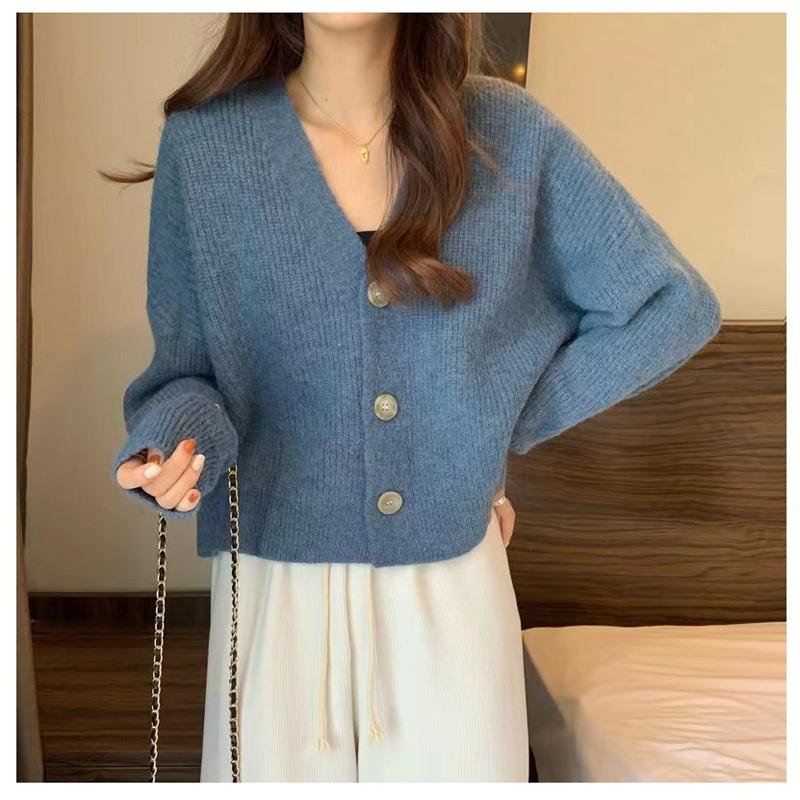 Áo khoác len cardigan nữ chất len dệt kim mềm mịn co giãn trẻ trung mùa thu đông mã VAA0446 - M03 Cam