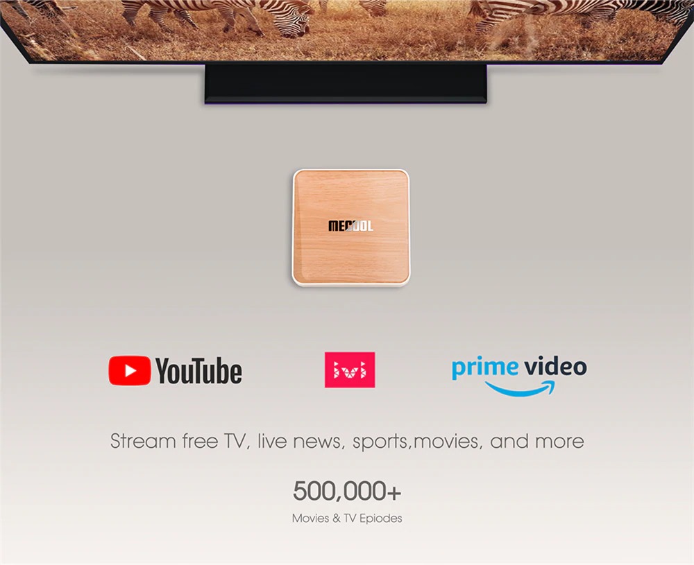 MECOOL KM6 ATV Deluxe Amlogic S905X4 4GB RAM 64GB ROM bluetooth 5.0 5G WiFi6 Android 10.0 TV Box Support Google Assistant 4K Youtube Prime Video AV1 - Hàng nhập khẩu