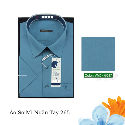 Áo Sơ Mi Ngắn Tay Trơn Màu Vạt Bầu Form Regular 265