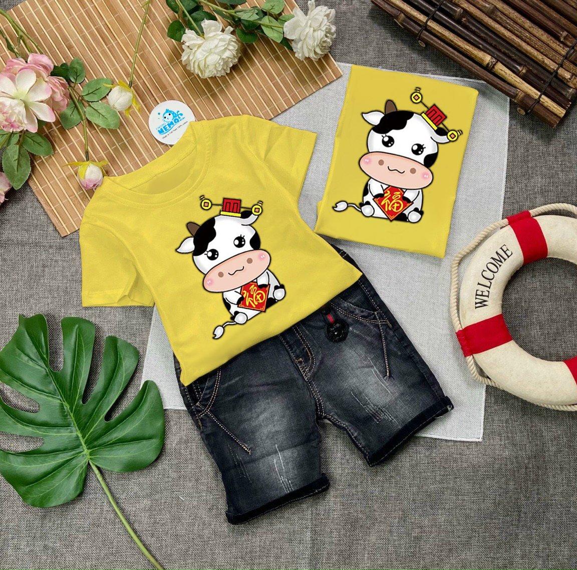 Combo 3 Aó tết 2021 cho bé trai và bé gái từ 7kg đến 25kg -AT02SET3