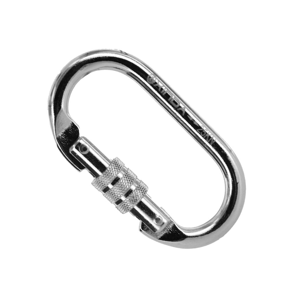 Mountaineering Rock Climbing Carabiner Steel Screwgate Locking Hook 25KN