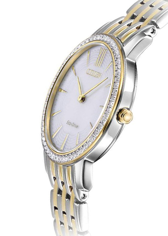 Đồng Hồ Nữ Citizen Đính Đá Swarovski Dây Thép Không Gỉ EX1484-81A - Mặt Trắng (Sapphire)