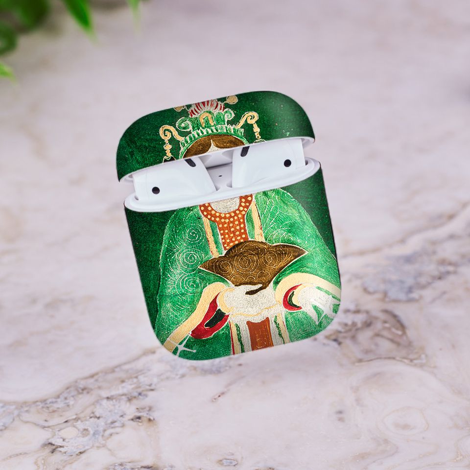 Miếng dán skin chống bẩn cho tai nghe AirPods in hình Mẫu Đệ Nhị Nhạc Phủ - Mẫu Thượng Ngàn - lsm030 (bản không dây 1 và 2)