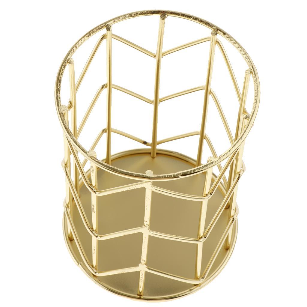 European   Wire Pencil Holder  School Office Golden