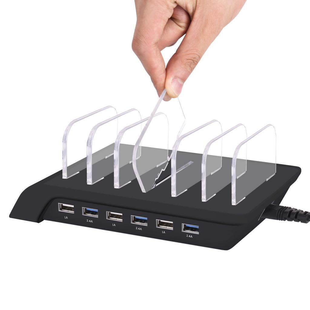 Multi Port Fast Charging USB Phone Charger Station Dock Stand US Plug