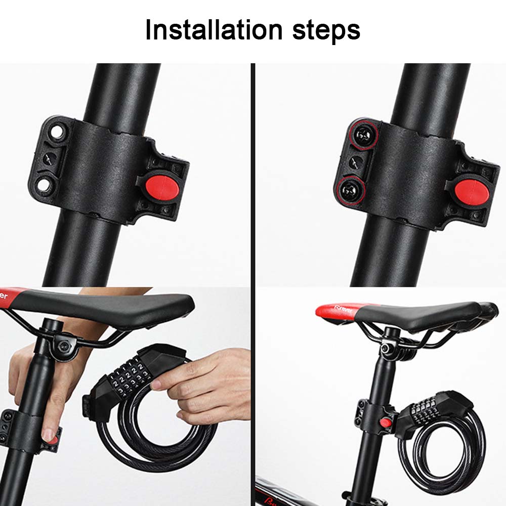 Khóa Xe Đạp Bằng Dây Cáp Thép Ổ Khóa 5 Số Hợp Kim Nhôm