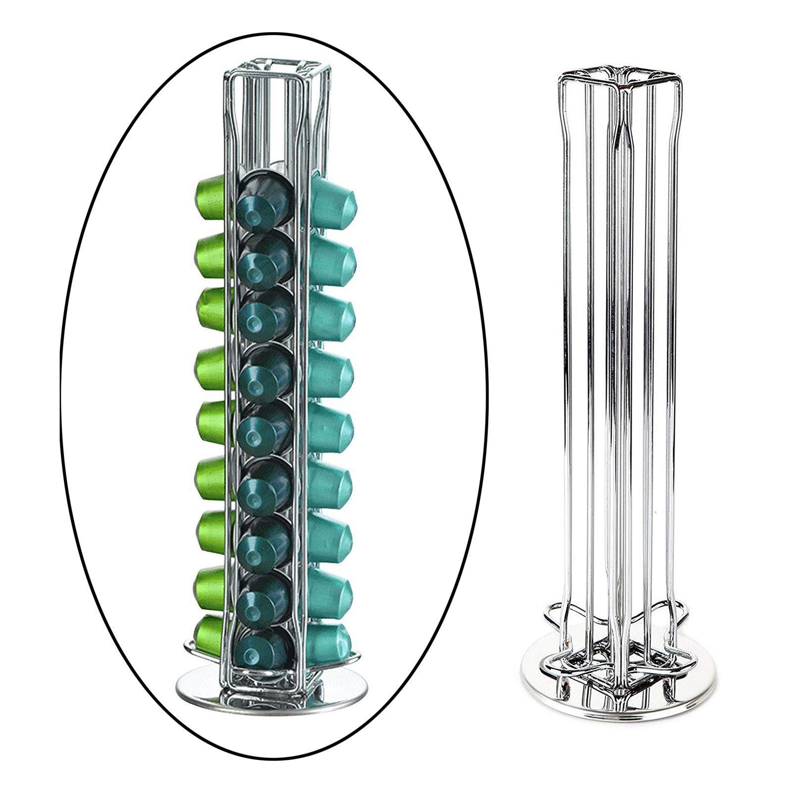 Rotatable 40 Coffee Pod Capsule Holder Stand Rack Organizer Storage Dispenser