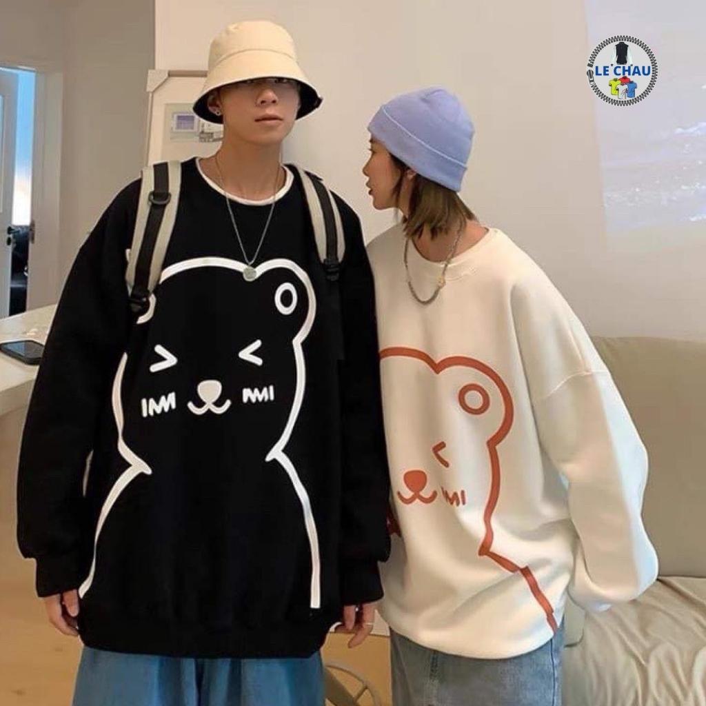 Áo sweater unisex form rộng ulzzang hottrend BEAR street style nam nữ chất nỉ ngoại mềm mỉn xịn rẻ đẹp