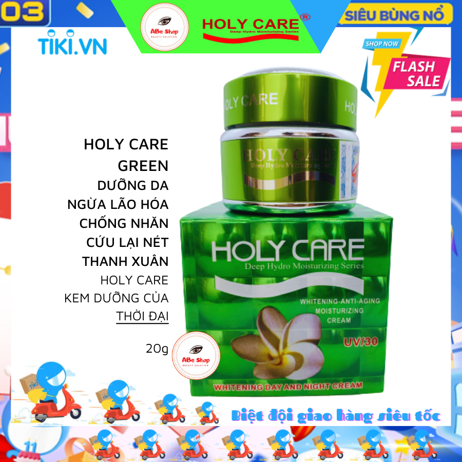 KEM HOLY CARE XANH LÁ - CHỐNG NHĂN - CHỐNG LÃO HOÁ - DƯỠNG TRẮNG -HOLY CARE WHITENING ANTI AGING MOISTURIZING CREAM