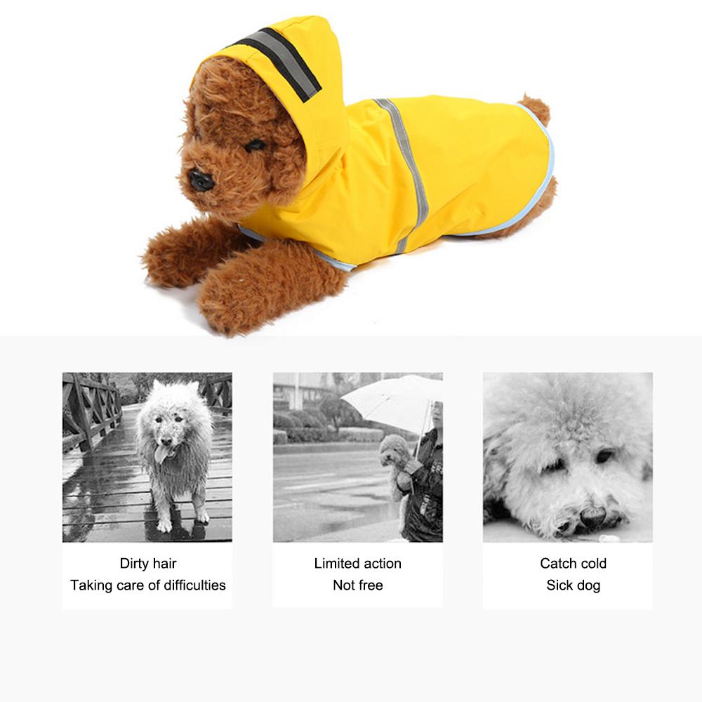 Summer Outdoor Puppy Pet Rain Coat with Reflective Stripe S-XL Hoody Waterproof Jackets Raincoat for Dogs Cats Apparel Clothes