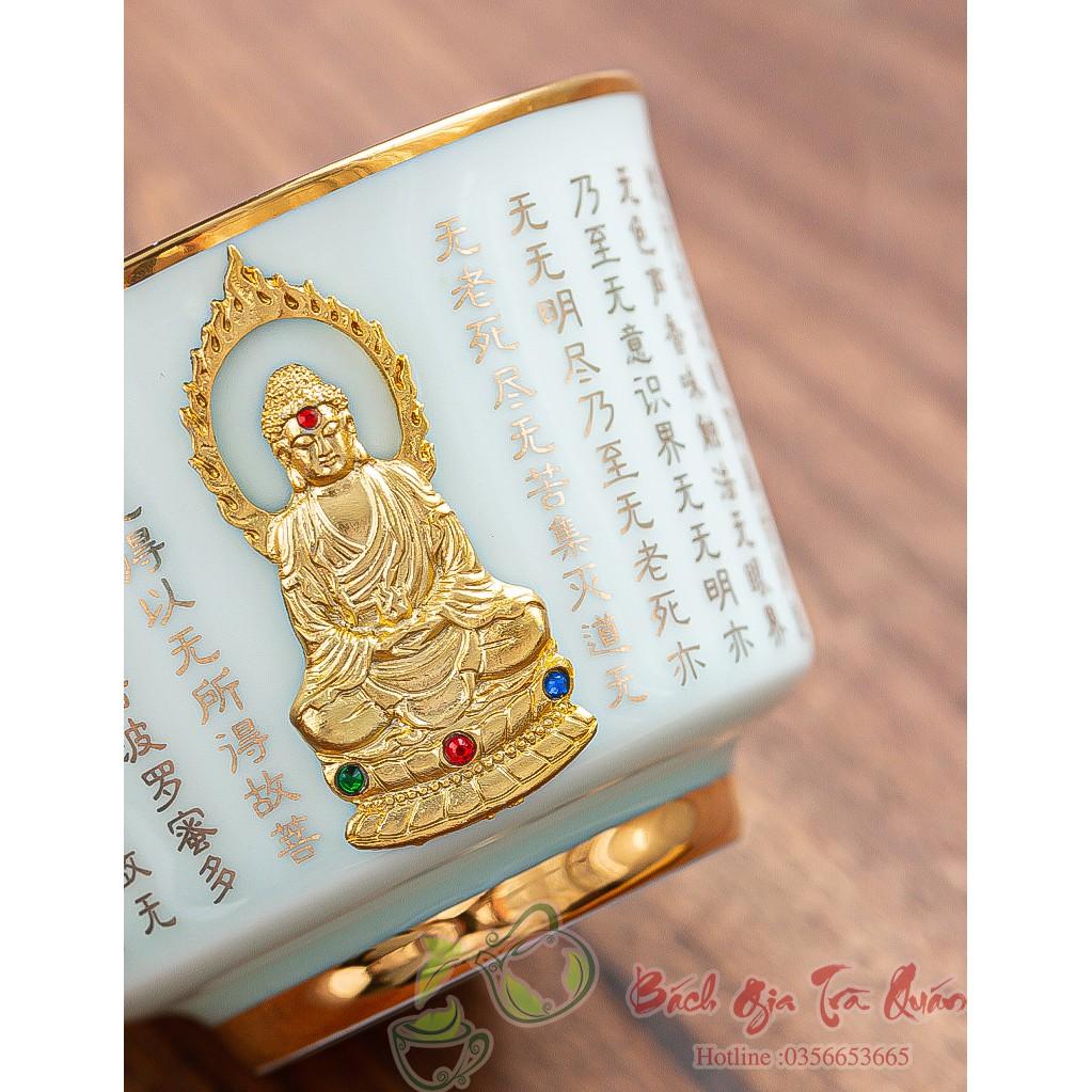 Chén Bát Nhã - Sứ Cao Lanh - Khảm Phật - Mạ Vàng Tĩnh Điện