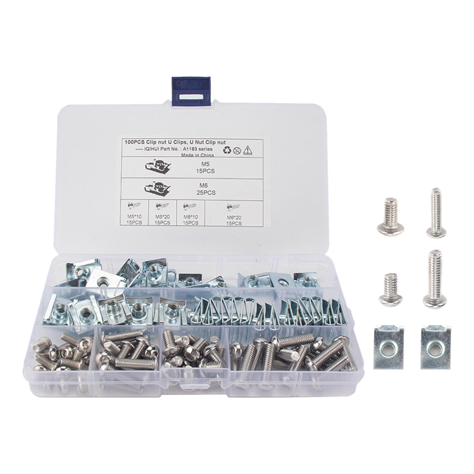 Car Bolt Nut clip Fasteners Kits with Storage Box for Dash Door Panel Interior