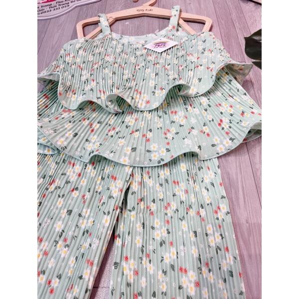 Set đồ bé gái, set bé gái dập hoa thời trang VyVy Kids Fashion