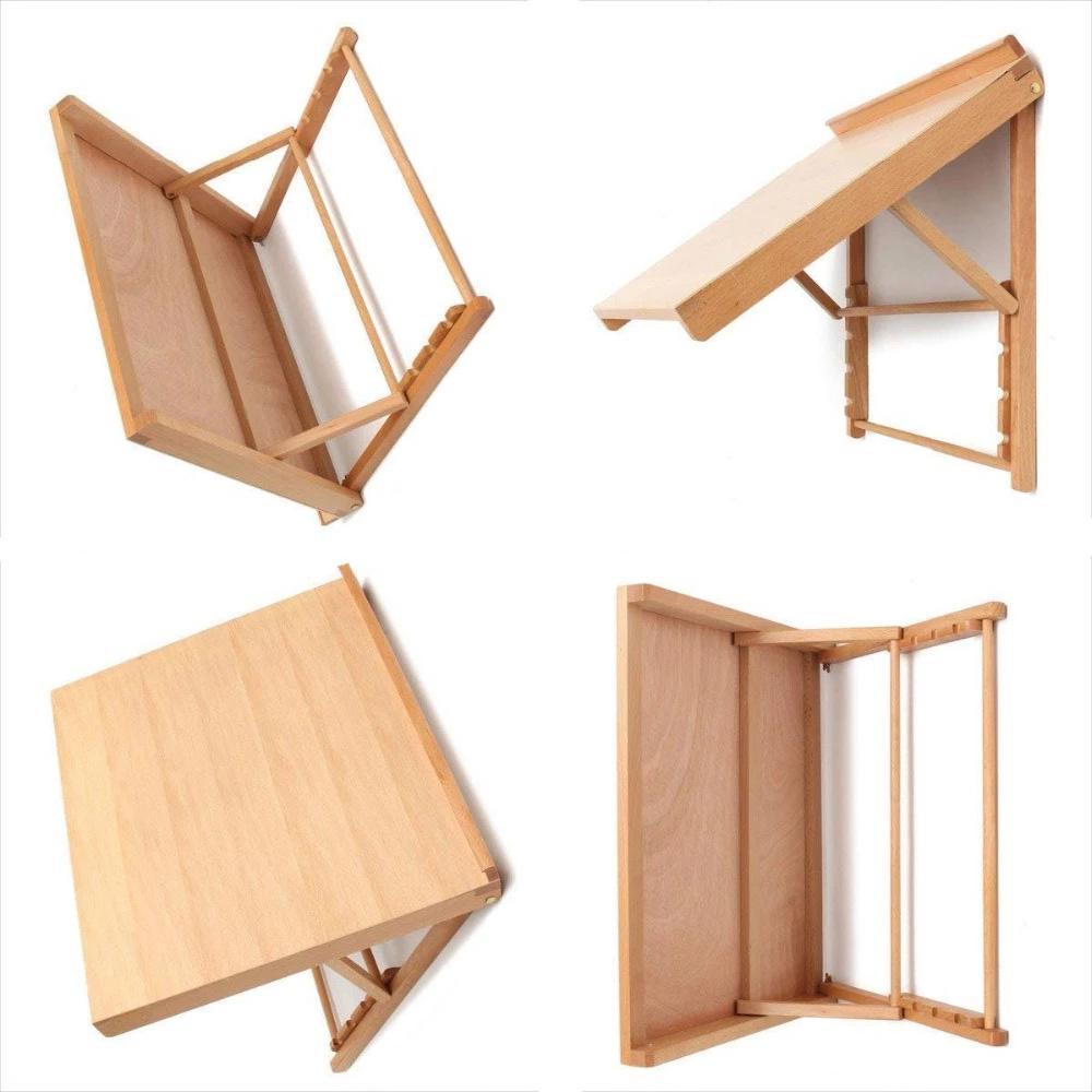 Giao hàng nhanh 4K gấp máy tính để bàn giá vẽ A3 máy tính để bàn dành cho người lớn bằng gỗ nhỏ khung tranh sơn dầu di động phác thảo giá vẽ máy tính để bàn giá sách nhỏ