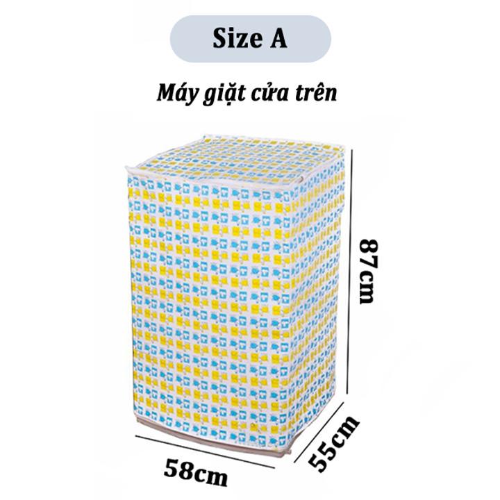 Áo trùm máy giặt loại dày - họa tiết ngẫu nhiên - Cửa trên size A - GDHN Loại Tốt