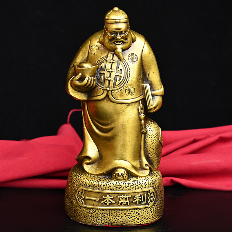 Tượng ông quản gia quản tài nhất bổn vạn lợi bằng đồng thau cỡ đại phong thủy Hồng Thắng