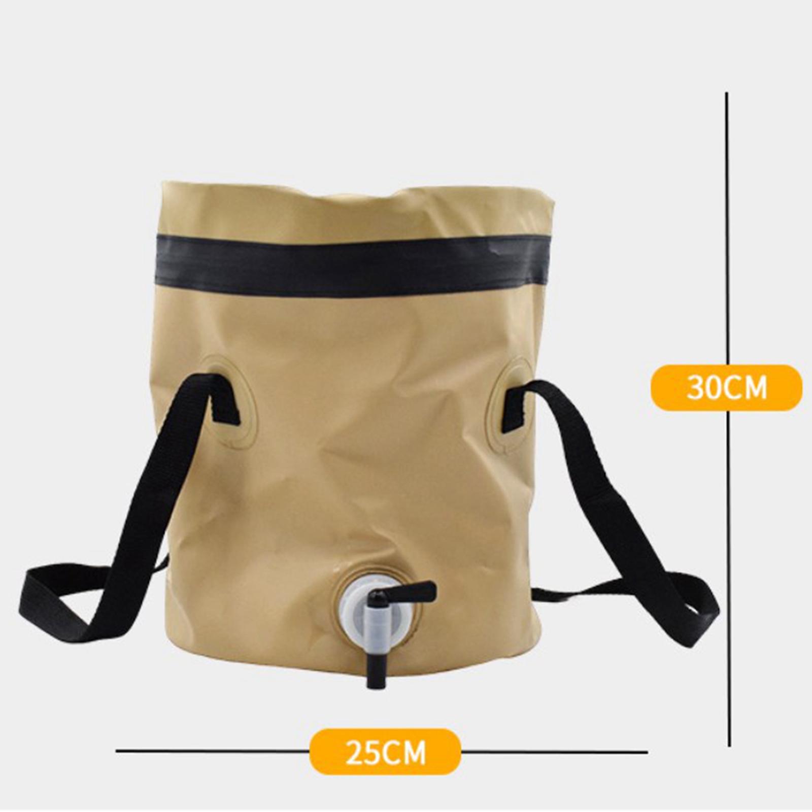 Collapsible Bucket Fishing Bucket with Handle Multipurpose with Faucet Water Container Wash Basin for Camping Hiking Picnic Outdoor Boating
