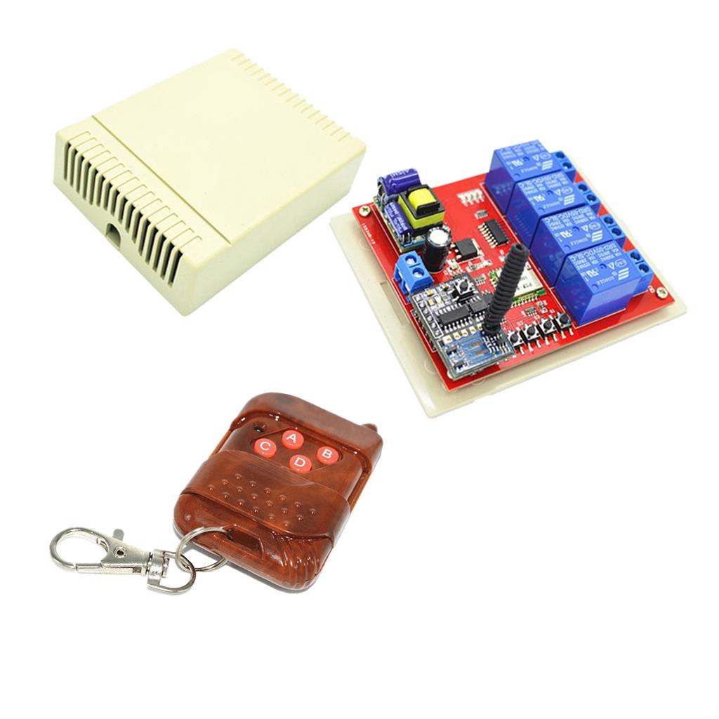 220V 4CH Channel 433Mhz Wireless Remote Control Switch Receiver