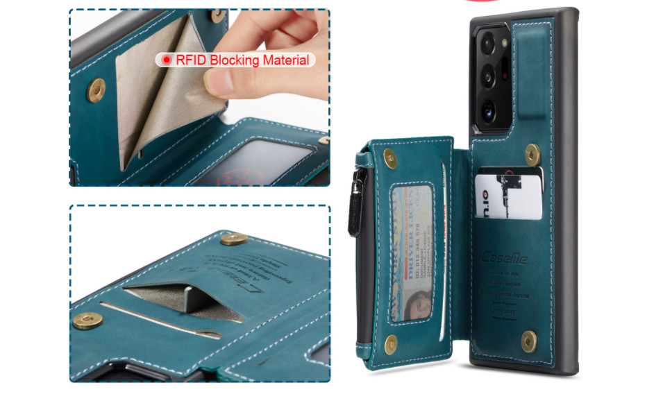 Ốp Lưng Da Bò Thật Chính Hãng CaseMe Kèm Ví Chống Sốc Cho SamSung Galaxy Note 20 Ultra