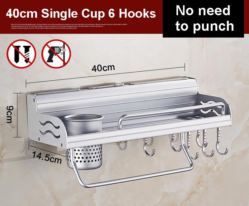 Kệ Đựng Đồ Nhà Bếp Treo Tường Gia Vị Lưu Trữ Giá Để Dao Đa Năng Nhôm Không Gian Đồ Mặt Dây Chuyền Giá Đỡ Móc Lưu Trữ Vật Dụng