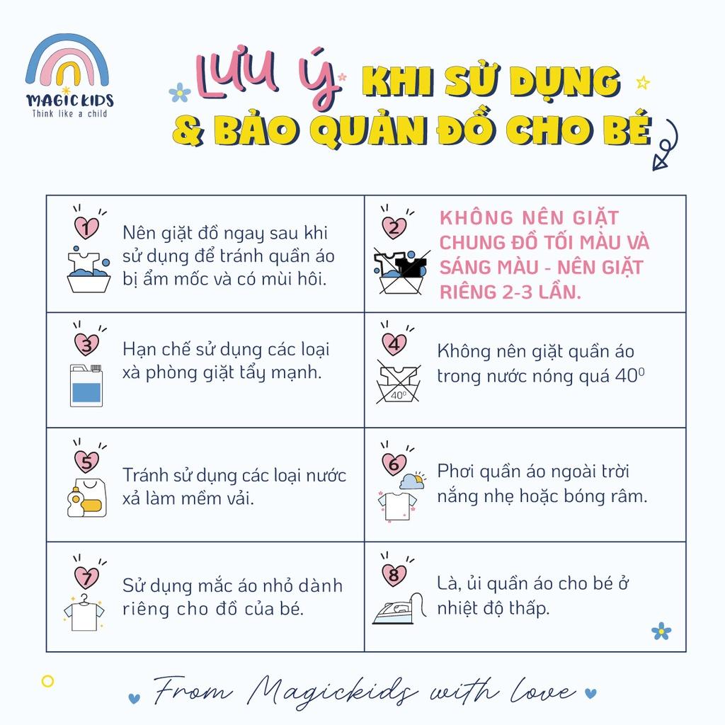 Bộ đồ sơ mi cộc tay họa tiết hoa lá xinh xắn cho bé - MAGICKIDS