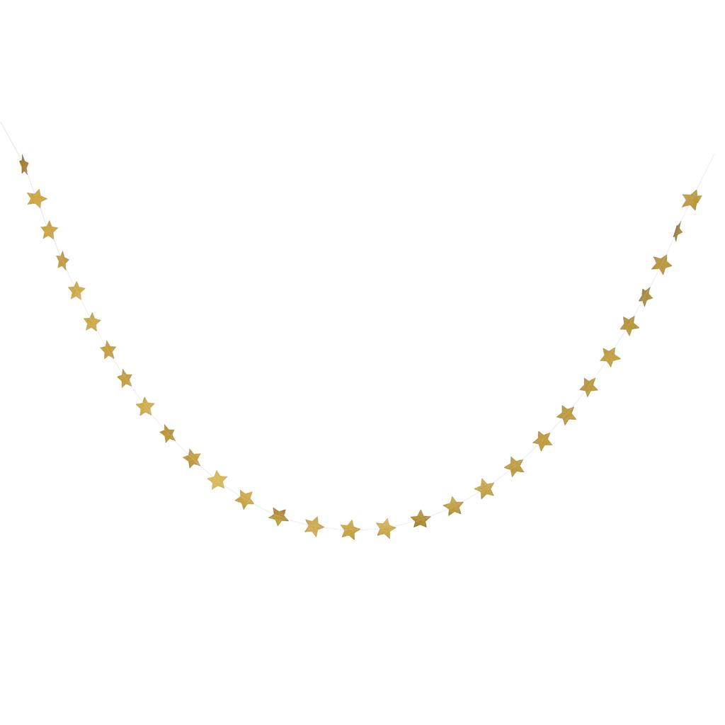 Golden Glitter Star Bunting Banner Garland Party Outdoor Decor