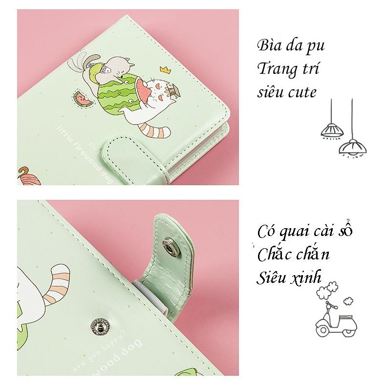 Sổ tay bìa da họa tiết hoạt hình siêu cute