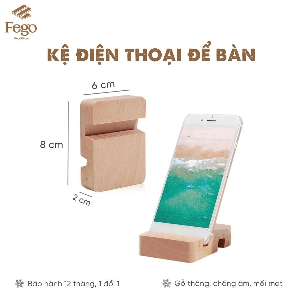 Giá đỡ điện thoại gỗ thông / Kệ để smartphone xem phim chống trượt