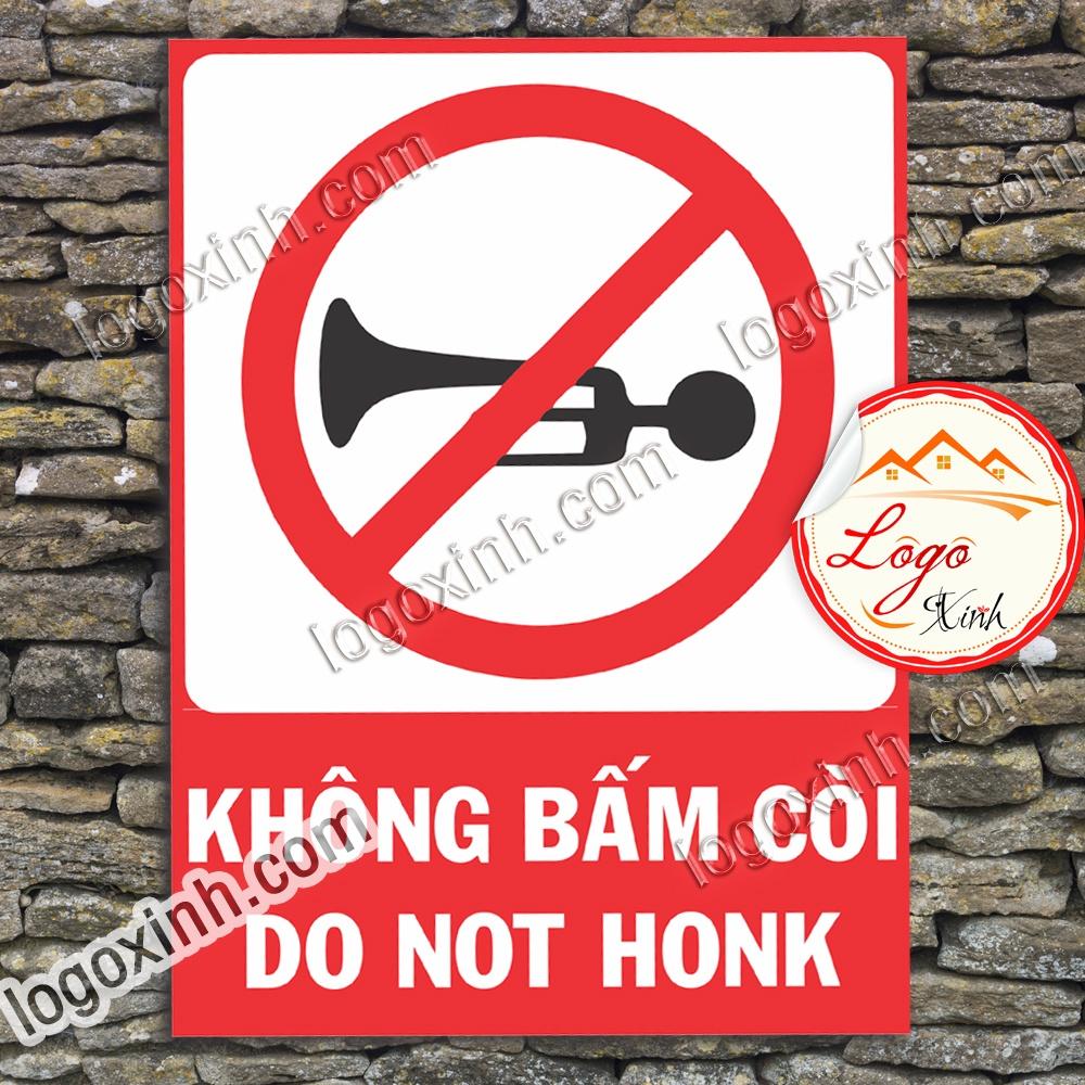 LOGO TEM STICKER BIỂN BÁO CẤM KHÔNG ĐƯỢC BẤM CÒI - DO NOT HONK - BIỂN CẢNH BÁO, BIỂN CẤM