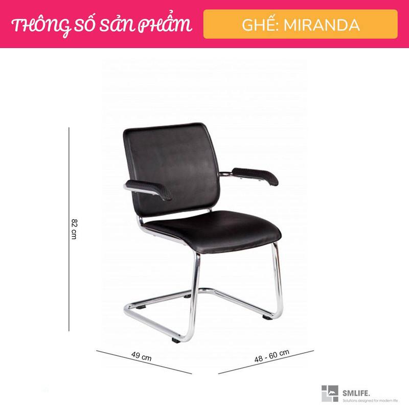 Ghế phòng họp chân quỳ inox bọc da SMLIFE Miranda