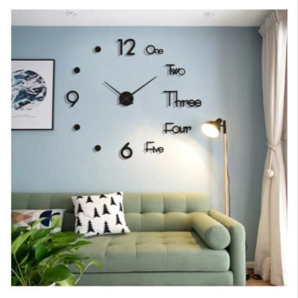 Đồng hồ dán tường 3D DIY phong cách hiện đại