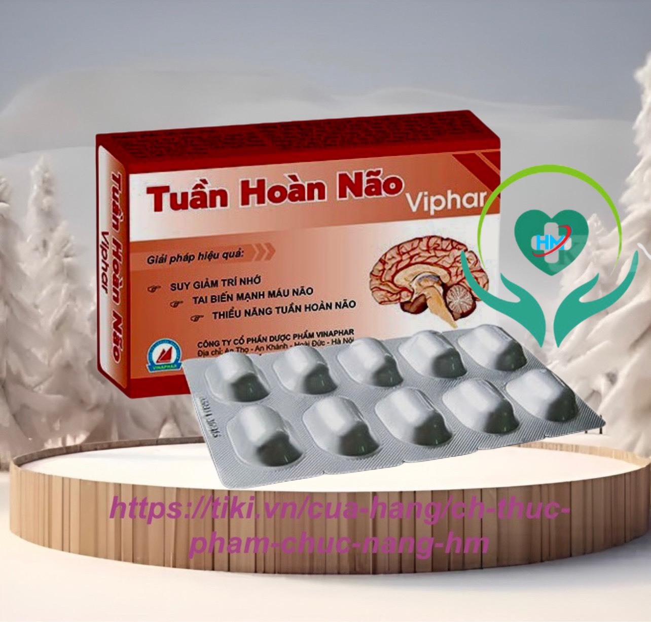 TUẦN HOÀN NÃO Viphar - Hộp 30 viên- Phòng ngừa tai biến mạch máu não , tăng cường trí nhớ