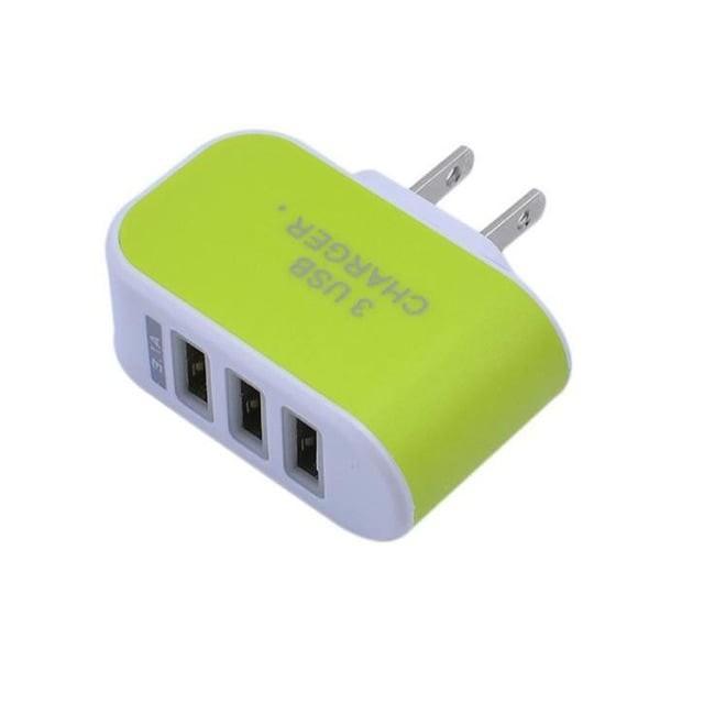 CỦ SẠC THÔNG MINH 3 CỔNG USB NHIỀU MÀU (GIAO MÀU NGẪU NHIÊN)