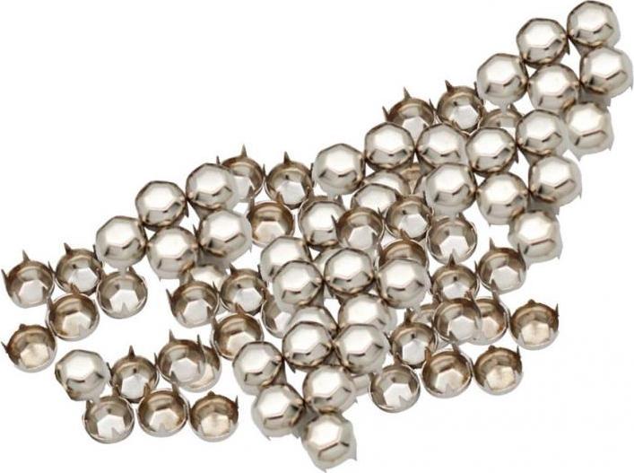 100 chiếc Bóng Đá Thiết Kế Vuốt Nailhead Punk Đính Đinh Tán Gai Nhọn Bạc