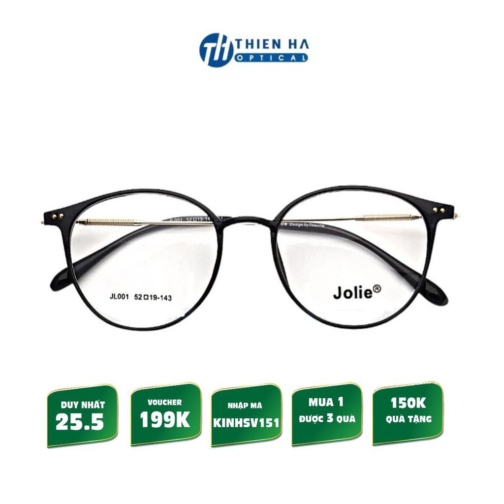 Gọng kính tròn nữ Thiên Hà Optical chất liệu nhựa HQ cao cấp nhẹ càng metal chống gỉ, kiểu dáng trẻ trung JOLIE JL001