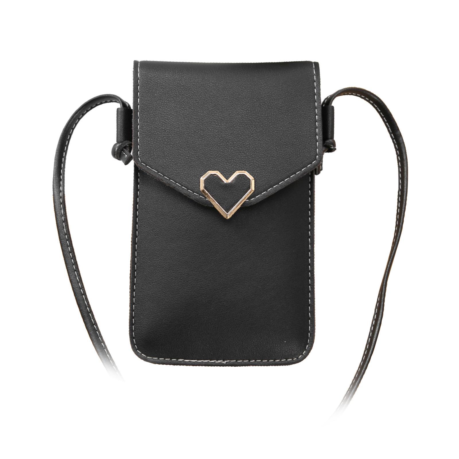Transparent touch screen handbags card holder black