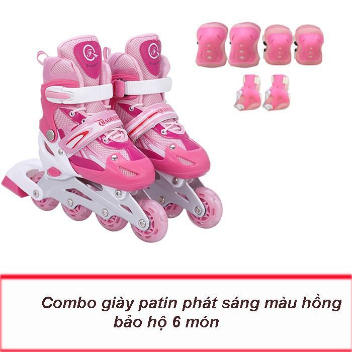 GIÀY TRƯỢT PATIN CAO CẤP BÁNH XE PHÁT SÁNG (TẶNG ĐỒ BẢO VỆ ) - SP38