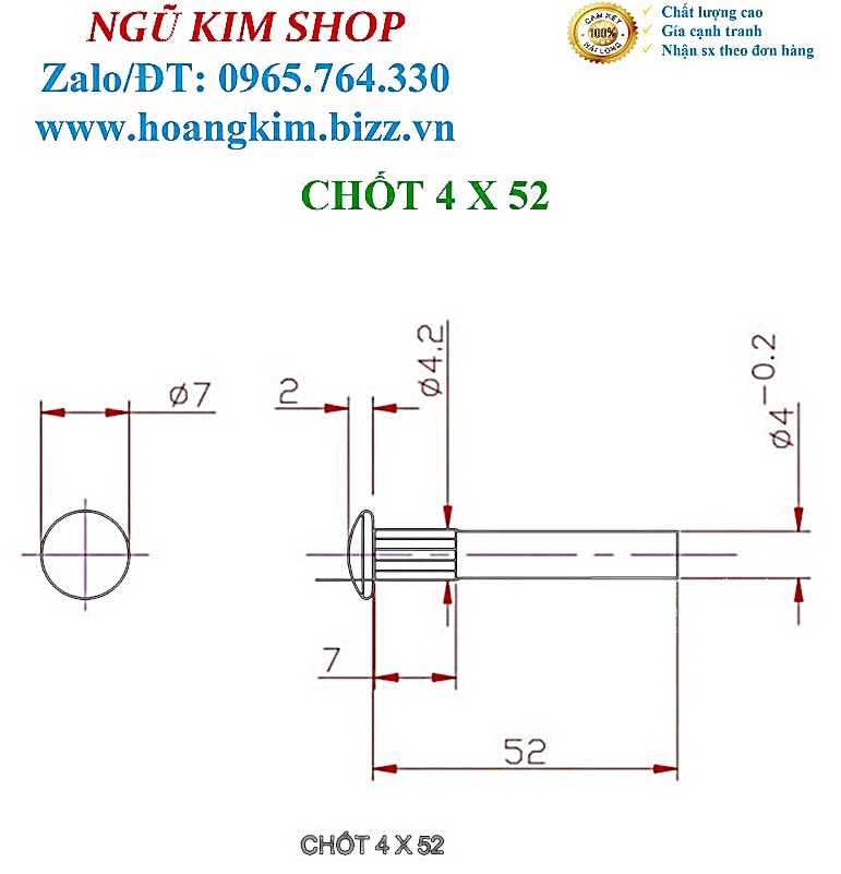 CHỐT SẮT _ RIVE M3,5; M4; M5; M6