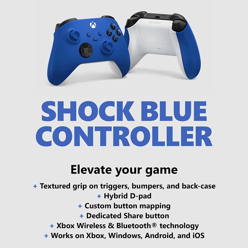 Gamepad Không dây Bluetooth Xbox One X Blue - cho máy tính, laptop, smartphone, máy tính bảng, máy game